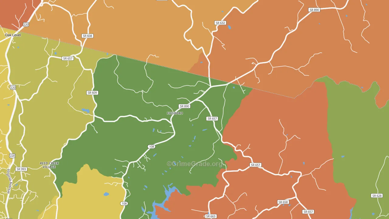 Figsboro, VA Map of Robbery Rates