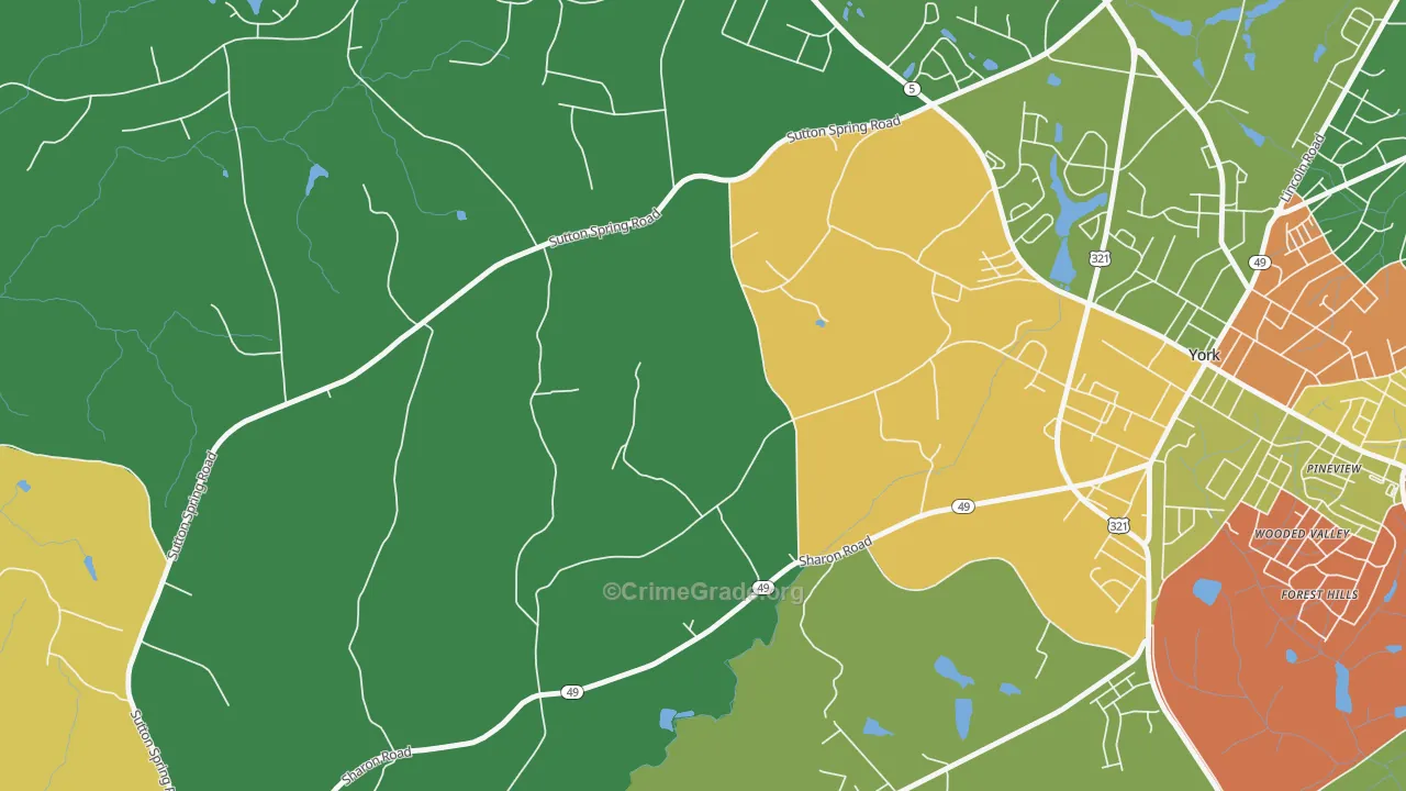 Filbert, SC Map of Robbery Rates