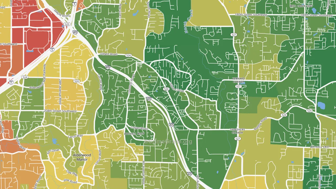 Filbert-Winesap, Bothell West, WA Map of Robbery Rates
