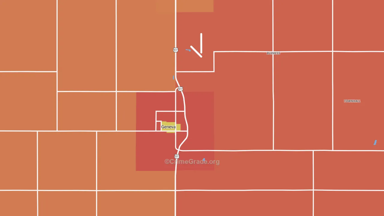 Fillmore County, NE Map of Robbery Rates