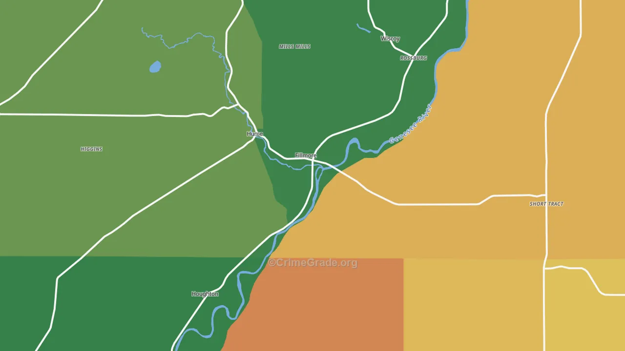 Fillmore, NY Map of Robbery Rates