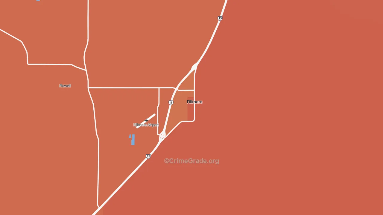 Fillmore, UT Map of Robbery Rates
