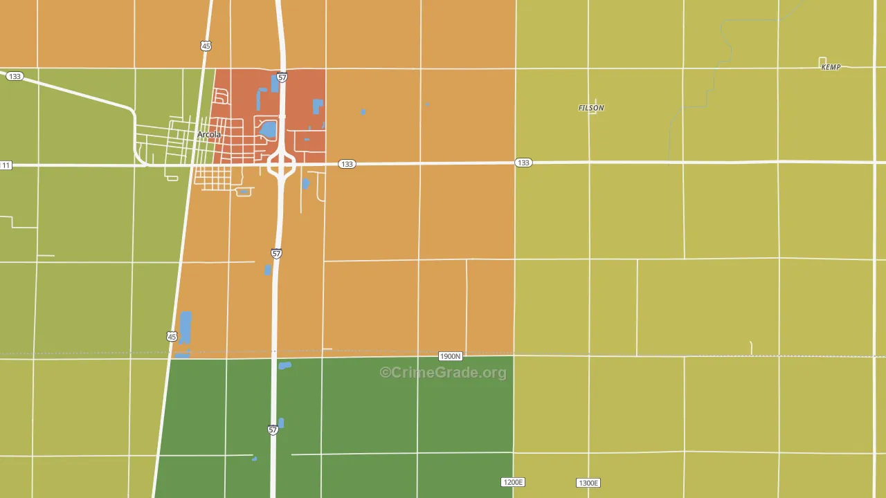 Filson, IL Map of Robbery Rates