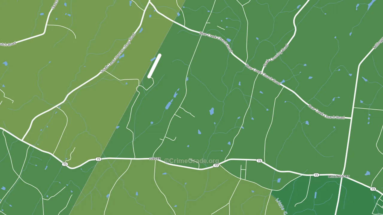 Finger, NC Map of Robbery Rates