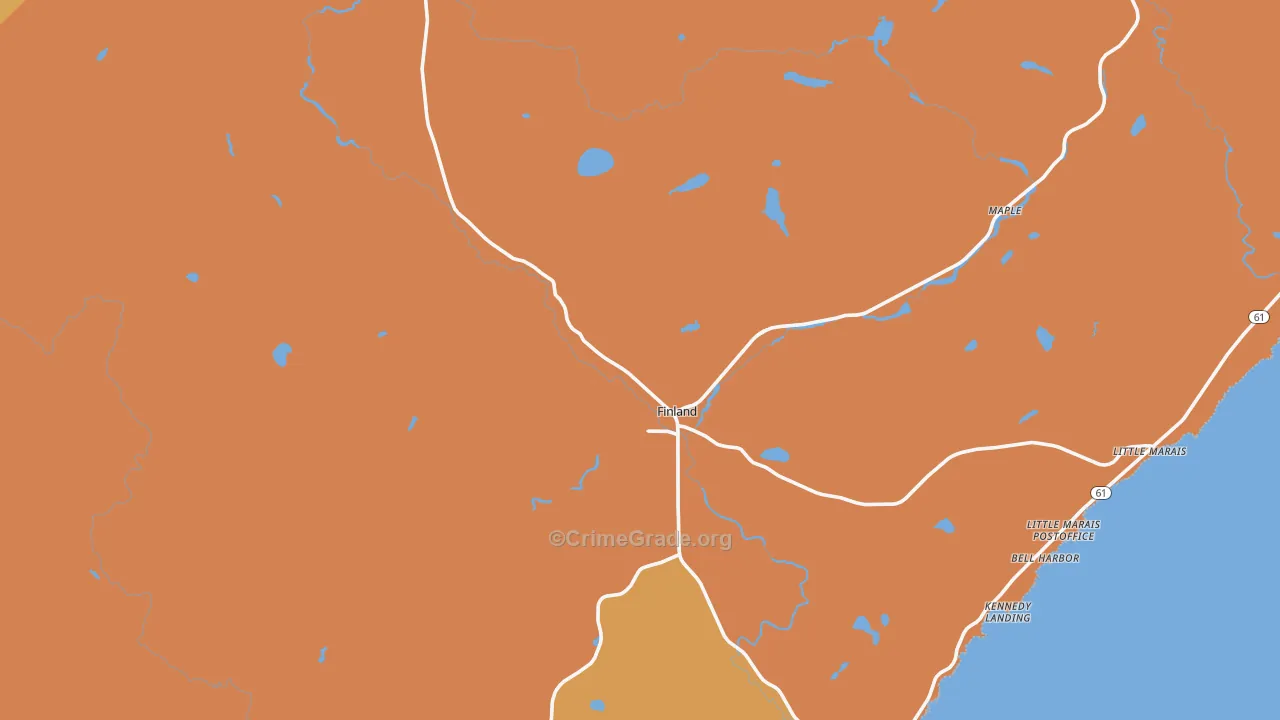 Finland, MN Map of Robbery Rates