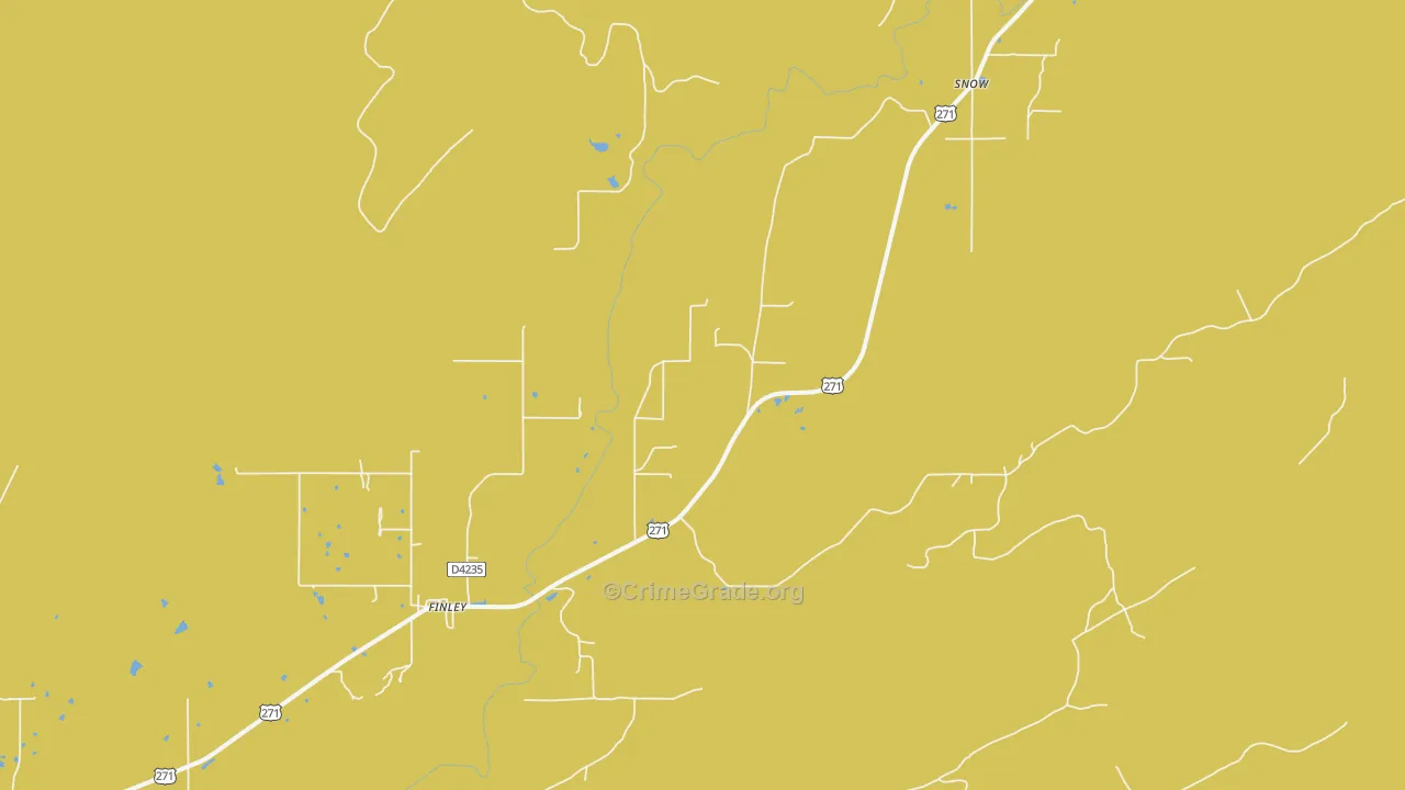 Finley, OK Map of Robbery Rates