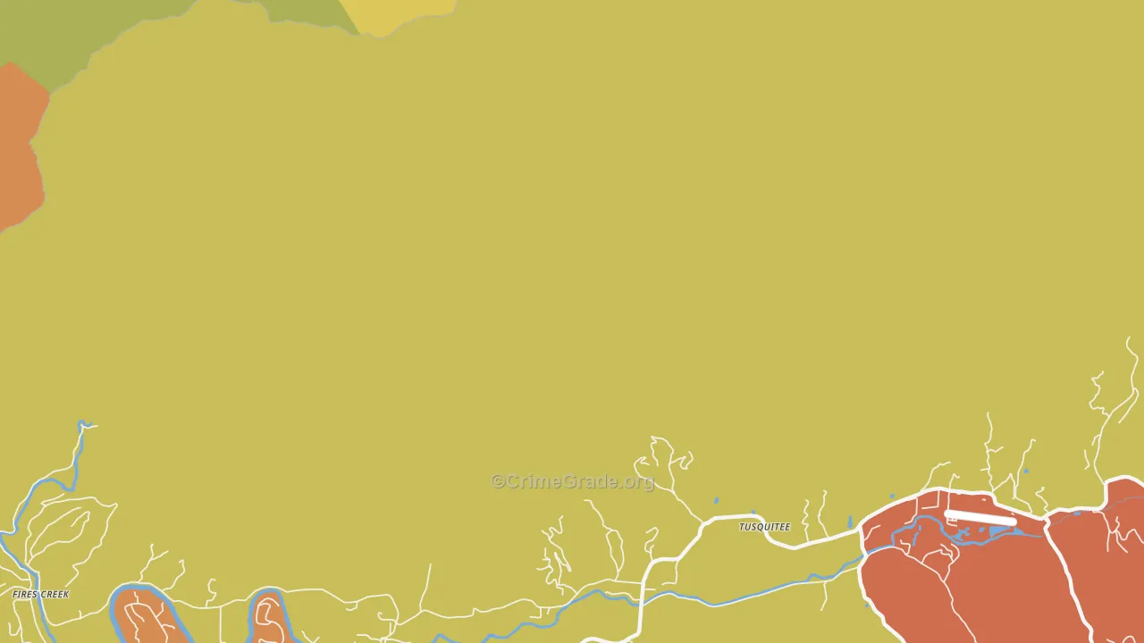 Fires Creek, NC Map of Robbery Rates