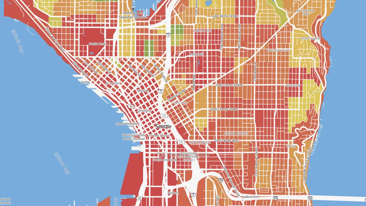First Hill, Seattle, WA Map of Robbery Rates