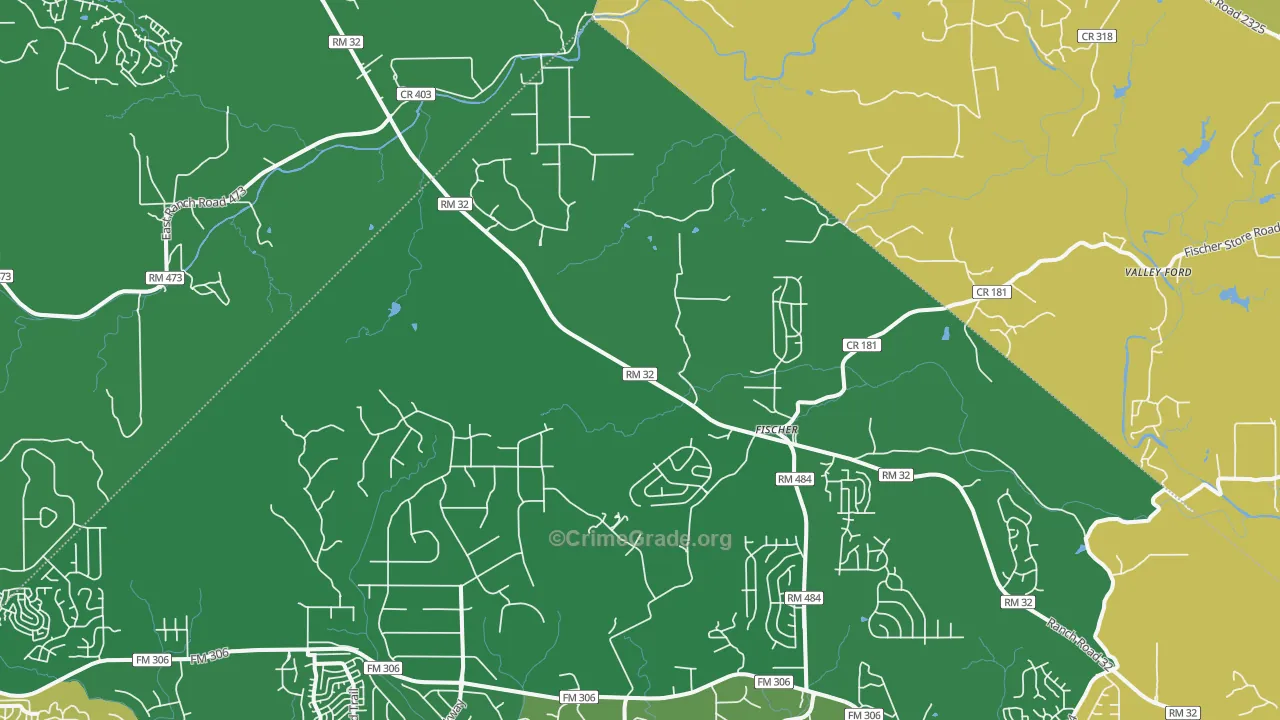 Fischer, TX Map of Robbery Rates