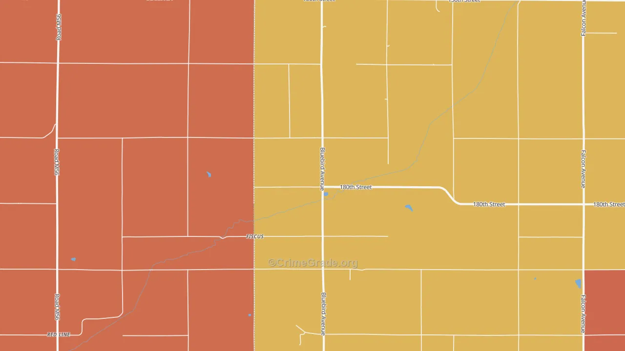 Fiscus, IA Map of Robbery Rates