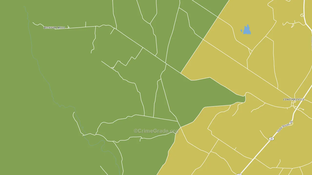 Fish Creek, NY Map of Robbery Rates