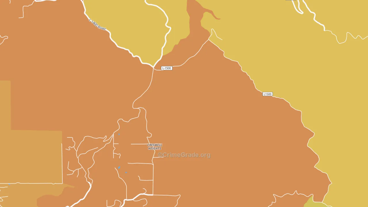 Fisher, WA Map of Robbery Rates