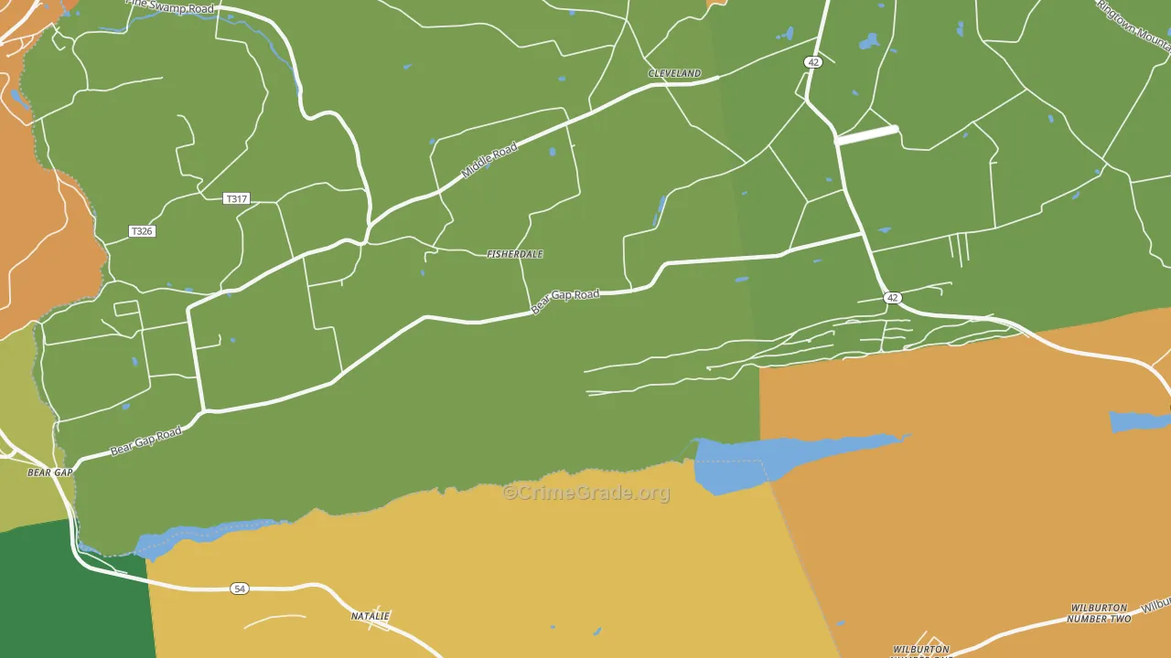 Fisherdale, PA Map of Robbery Rates