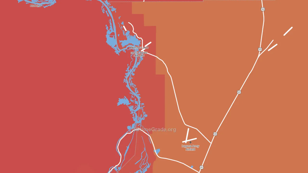 Fishers Landing, AZ Map of Robbery Rates