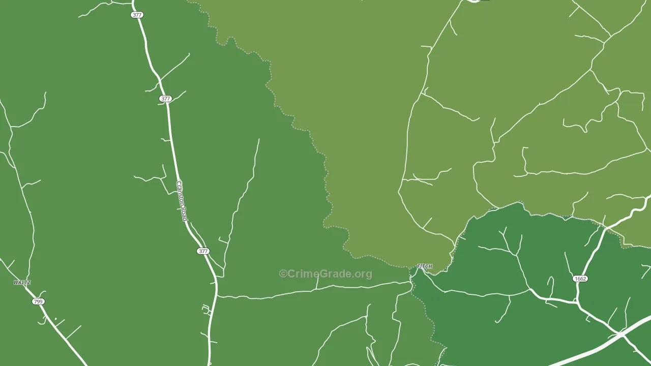 Fitch, KY Map of Robbery Rates