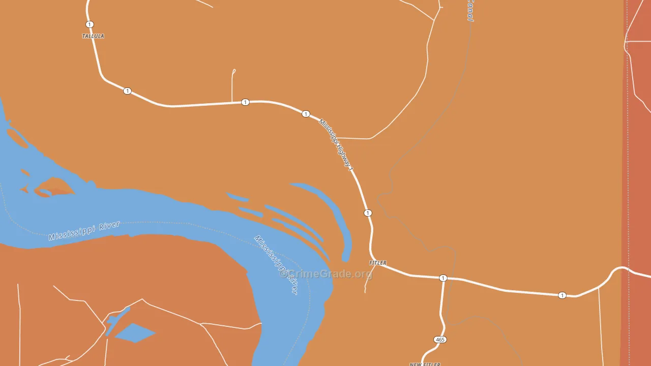 Fitler, MS Map of Robbery Rates
