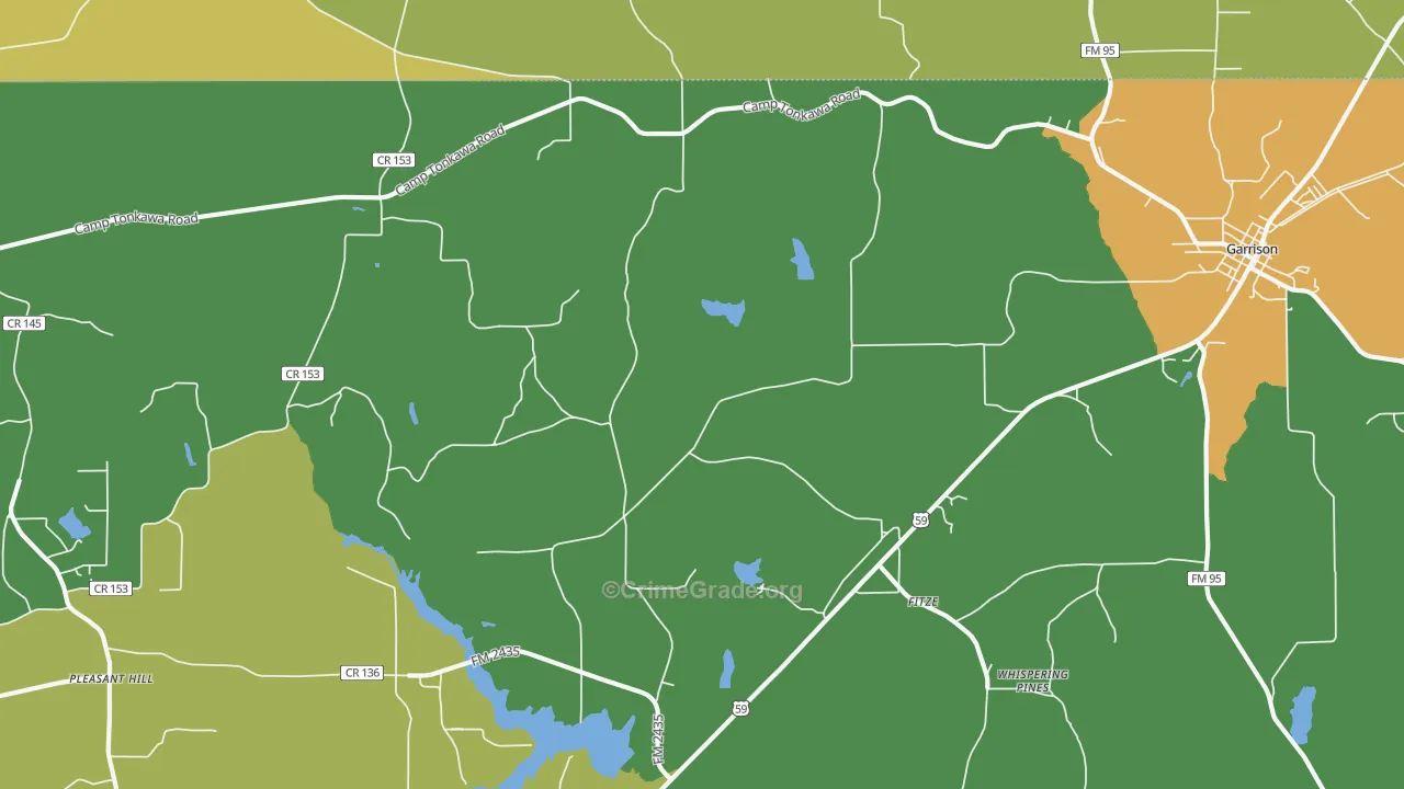Fitze, TX Map of Robbery Rates