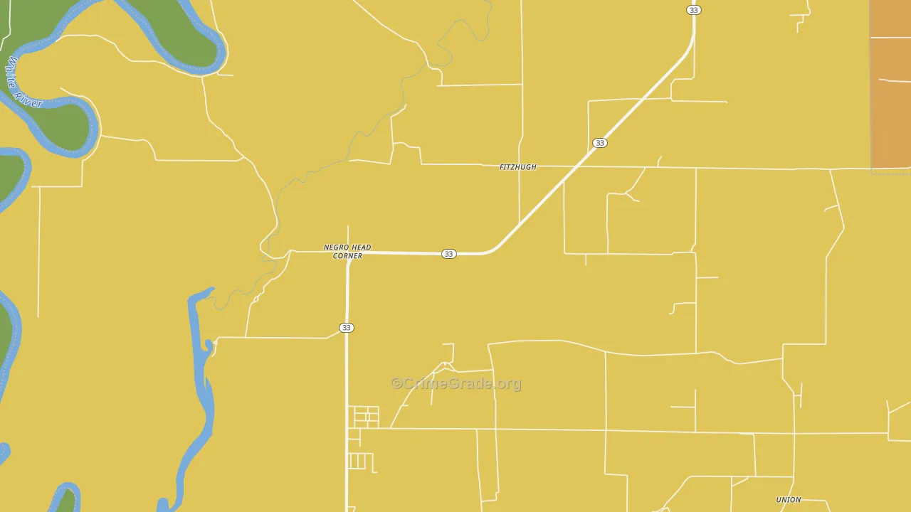 Fitzhugh, AR Map of Robbery Rates