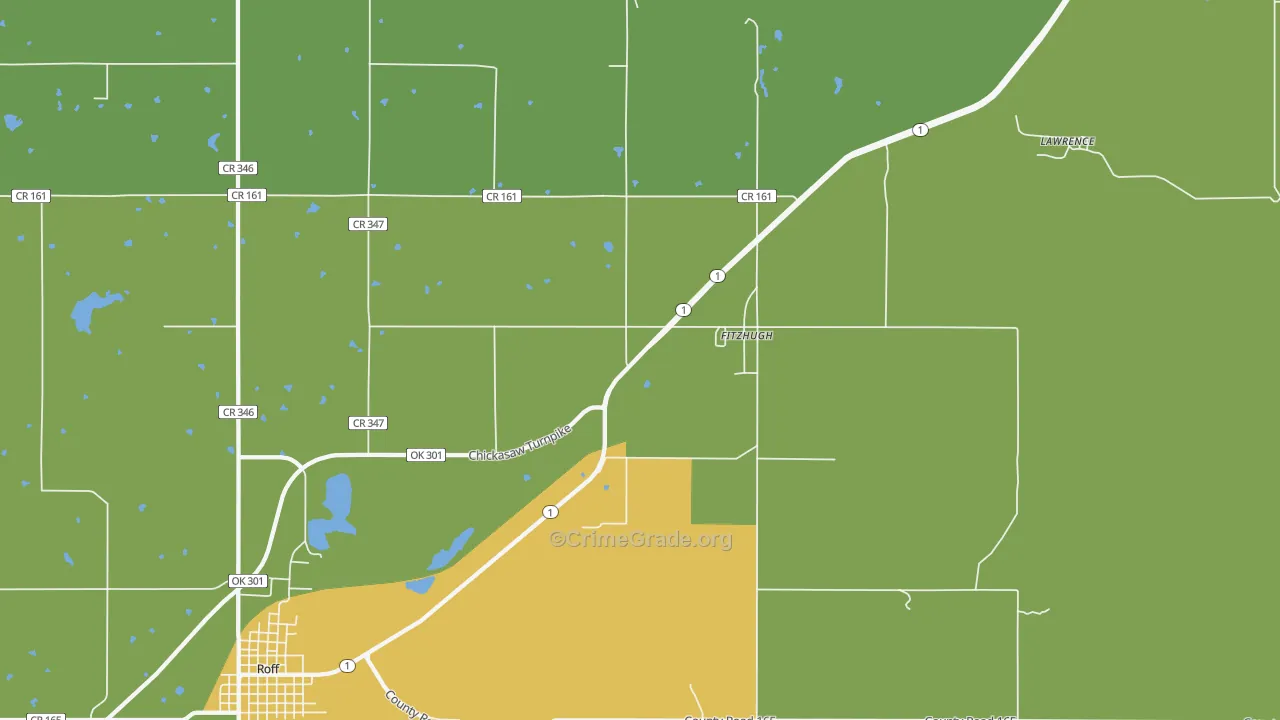 Fitzhugh, OK Map of Robbery Rates