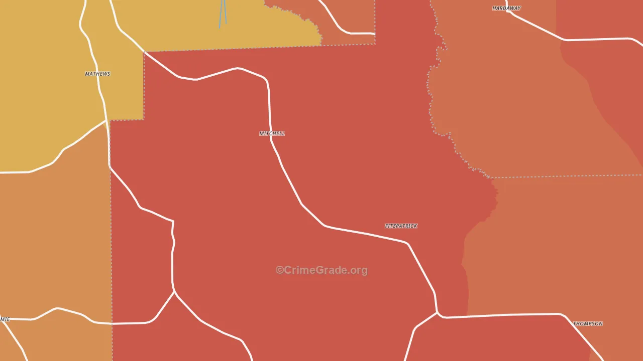 Fitzpatrick, AL Map of Robbery Rates