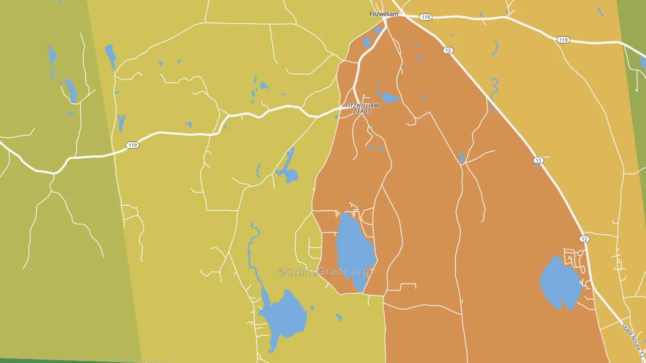 Fitzwilliam Depot, NH Map of Robbery Rates