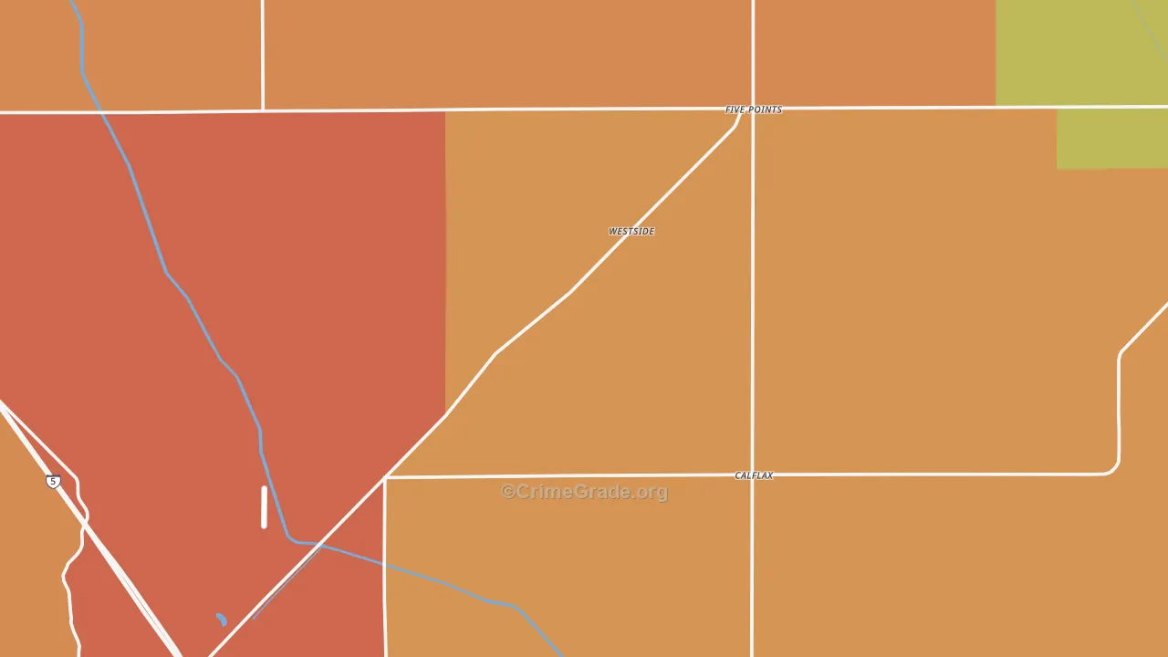 Five Points, CA Map of Robbery Rates