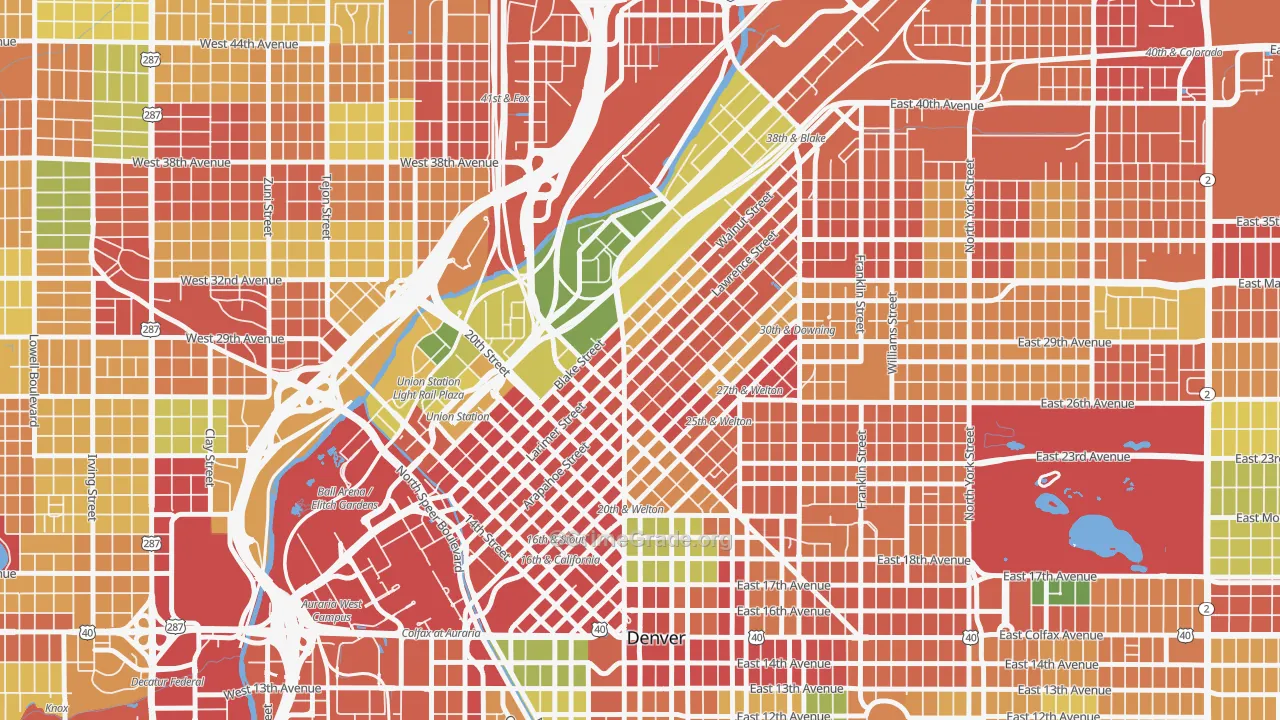 Five Points, Denver, CO Map of Robbery Rates