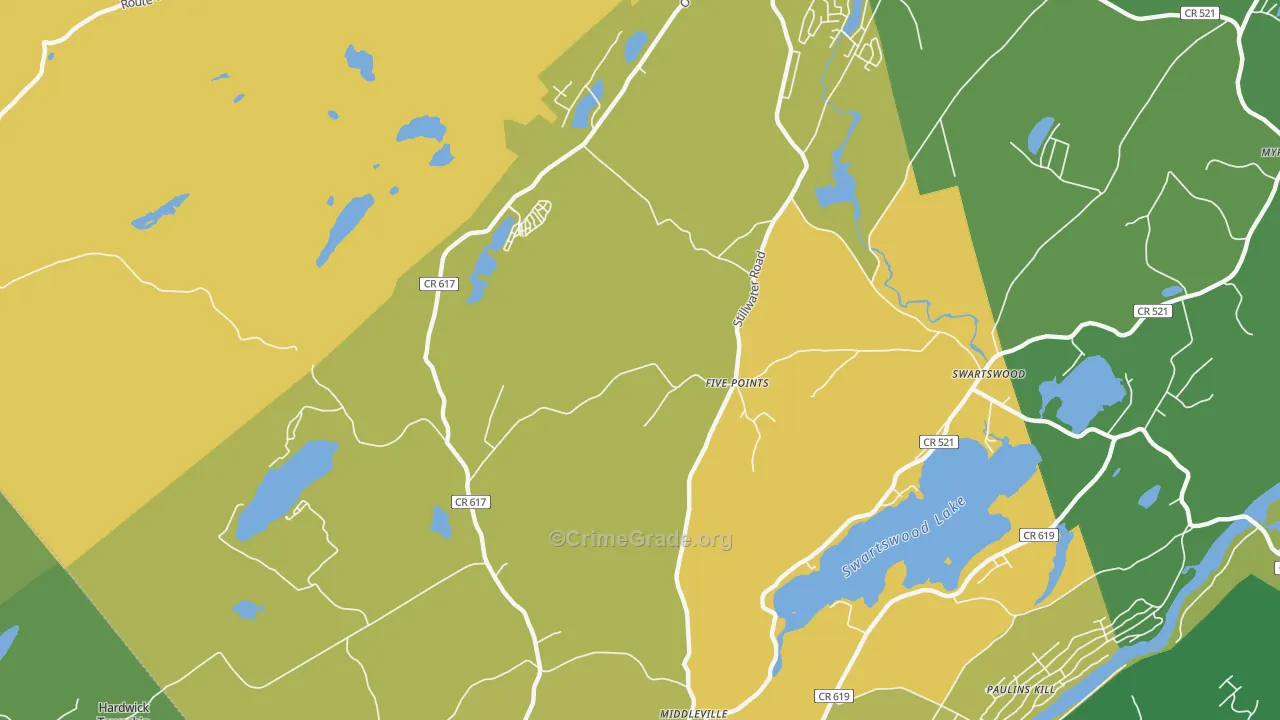 Five Points, NJ Map of Robbery Rates