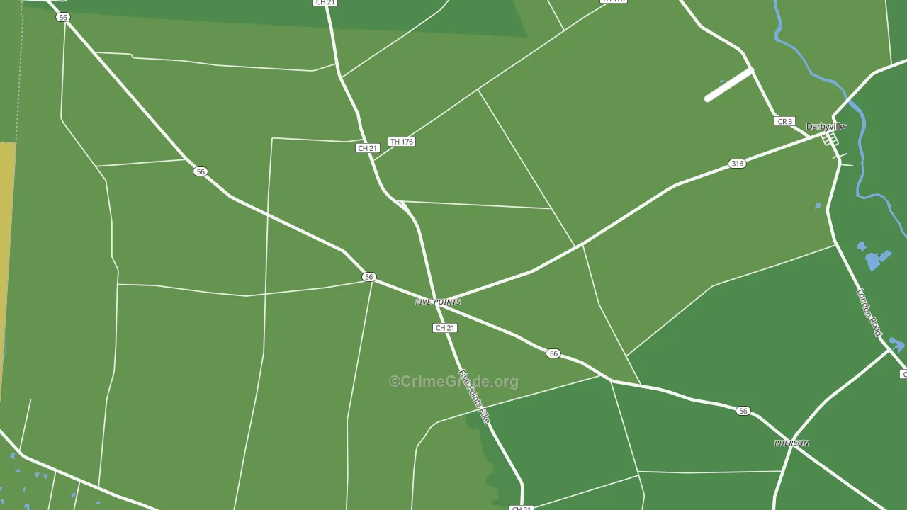 Five Points, OH Map of Robbery Rates