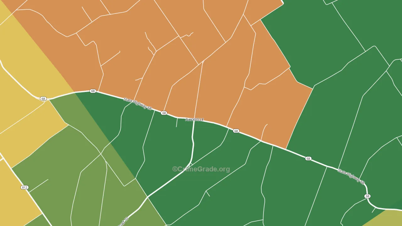 Flackville, NY Map of Robbery Rates