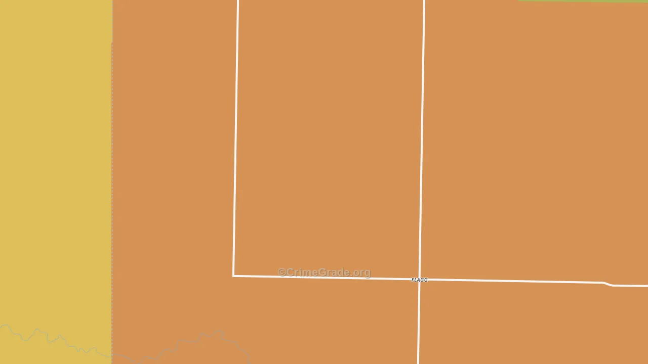 Flagg, TX Map of Robbery Rates
