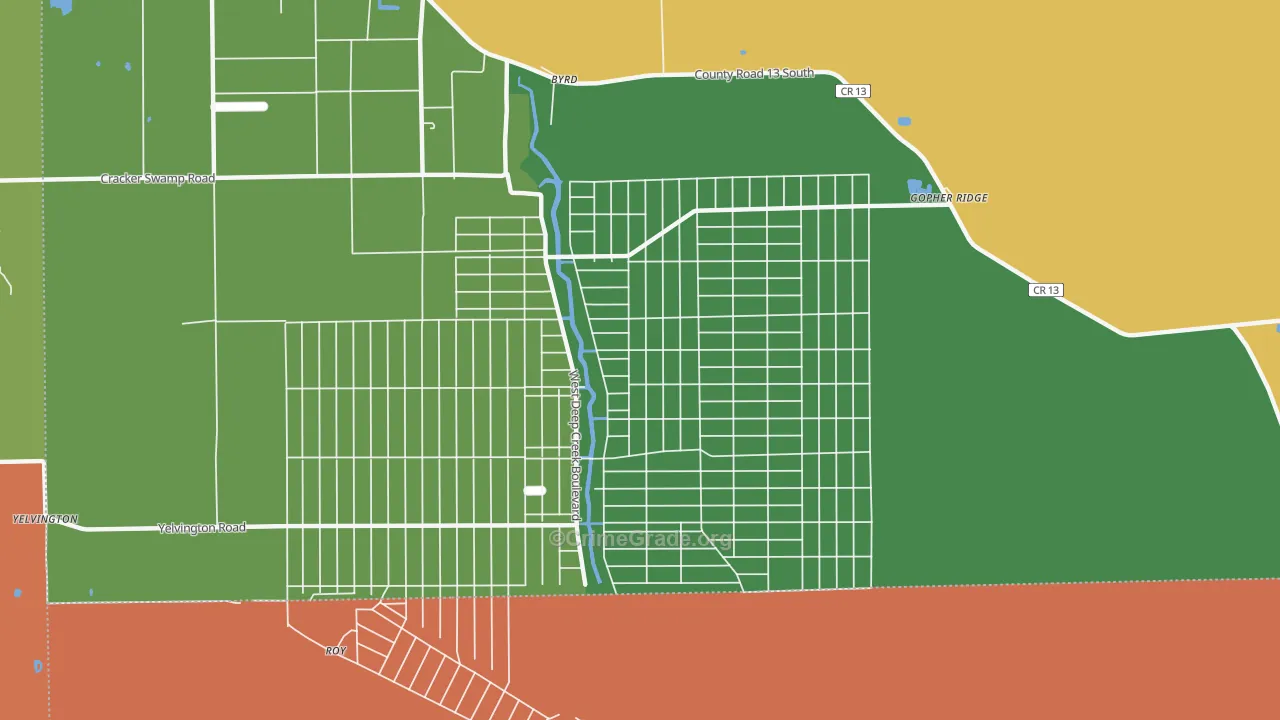 Flagler Estates, FL Map of Robbery Rates