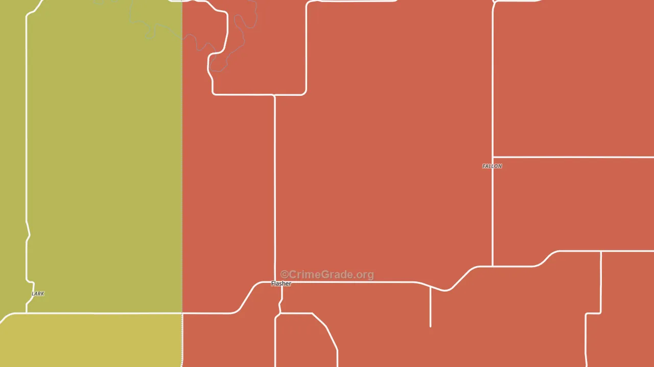 Flasher, ND Map of Robbery Rates