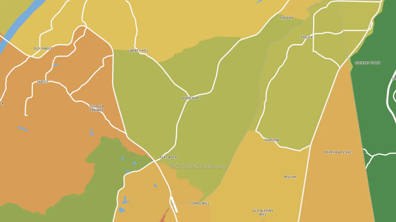 Flat Rock, AL Map of Robbery Rates