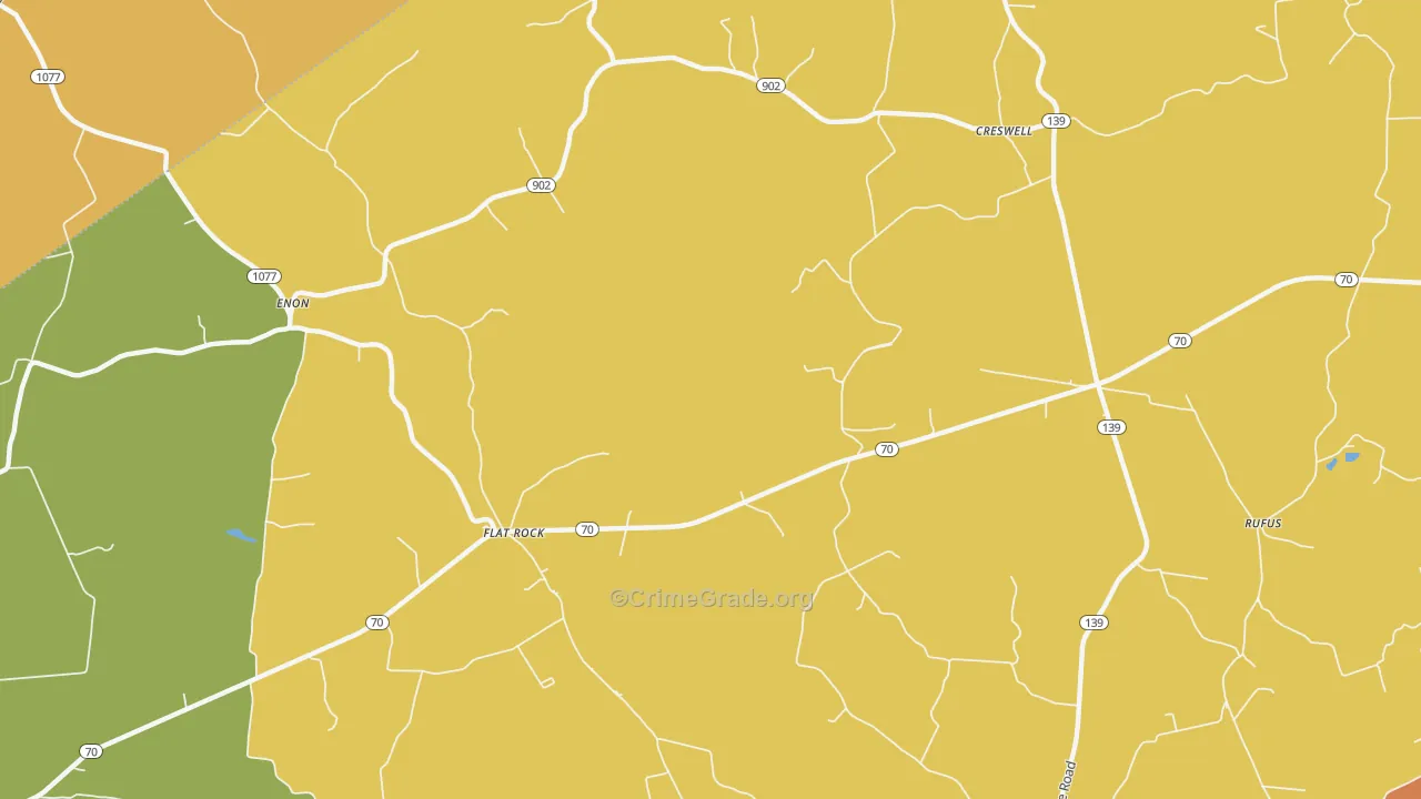 Flat Rock, KY Map of Robbery Rates