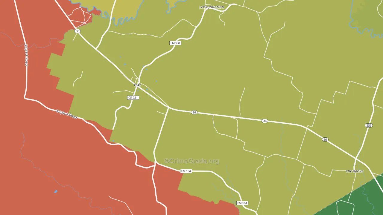 Flat, TX Map of Robbery Rates