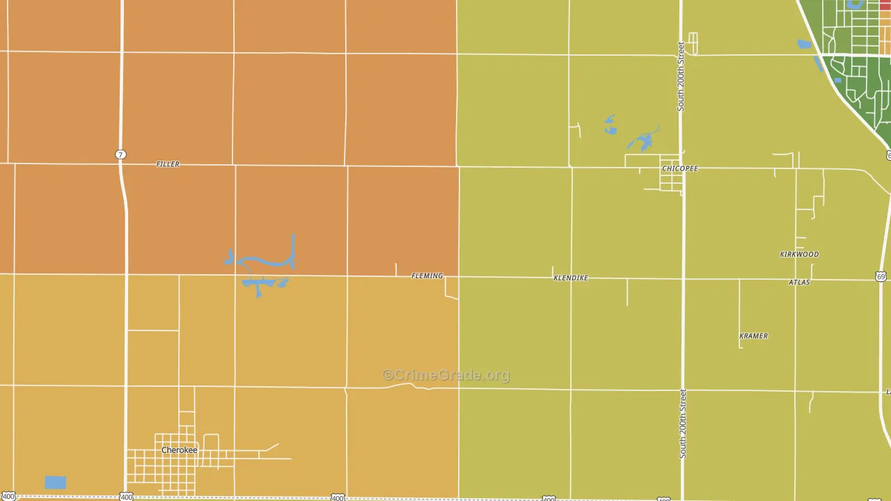 Fleming, KS Map of Robbery Rates