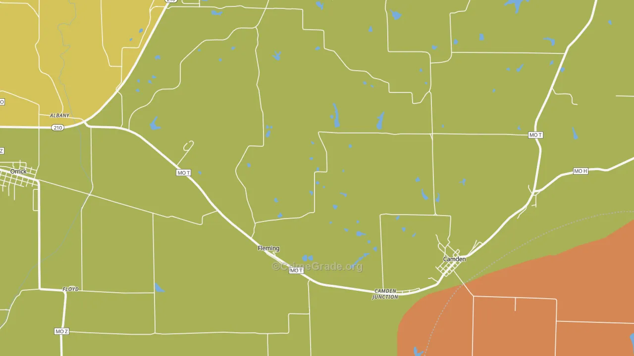 Fleming, MO Map of Robbery Rates