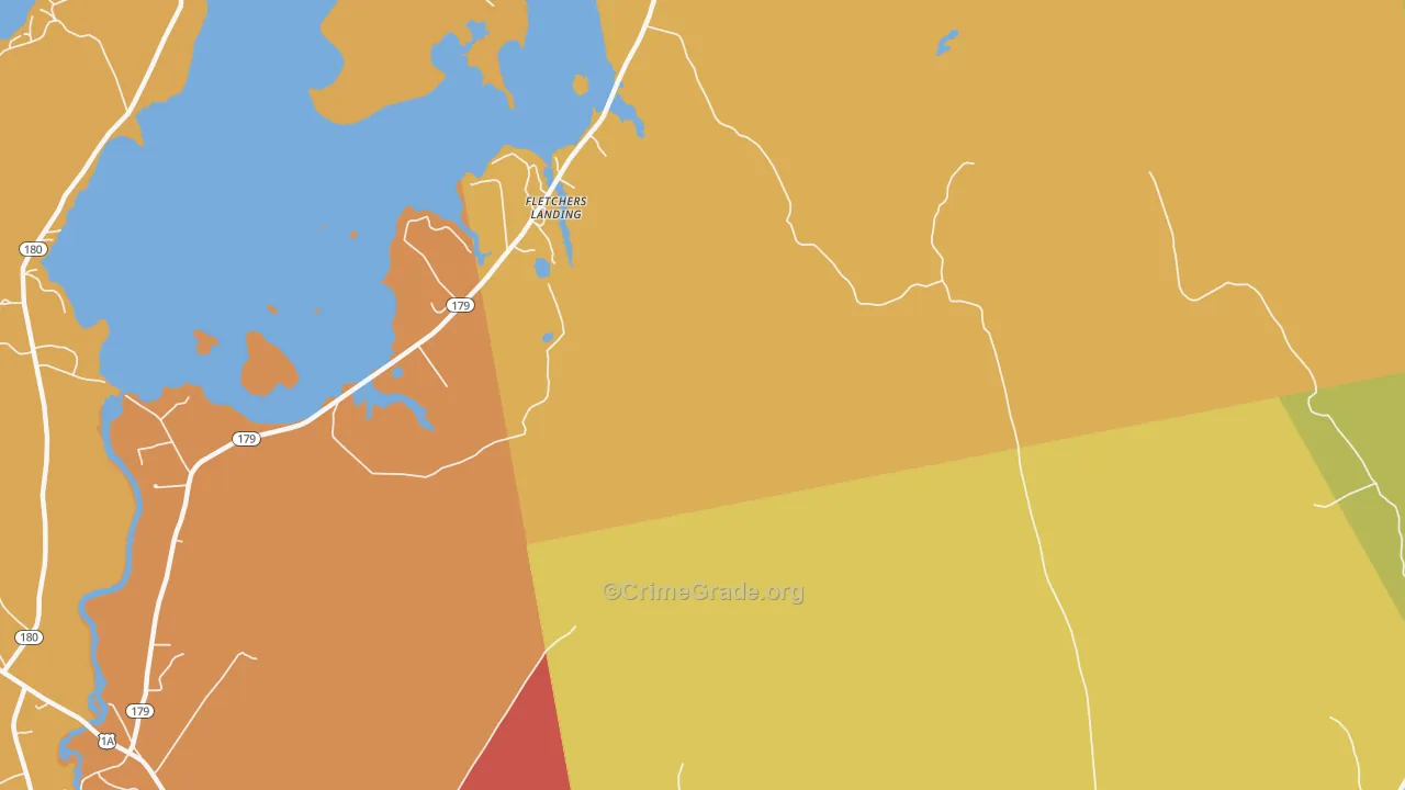 Fletchers Landing, ME Map of Robbery Rates