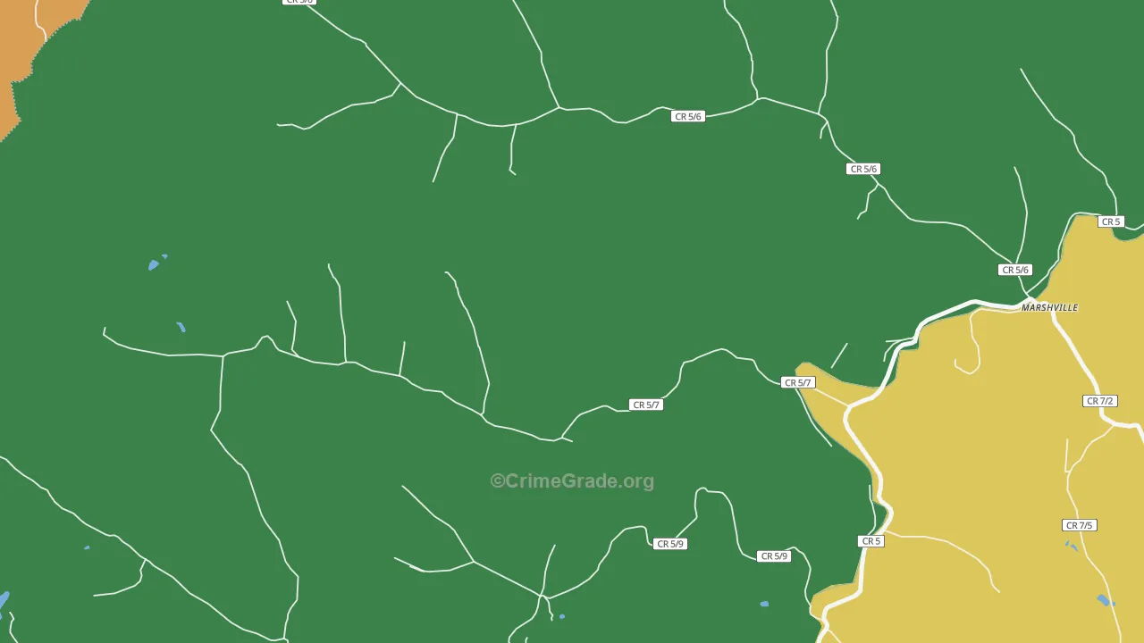 Flinderation, WV Map of Robbery Rates