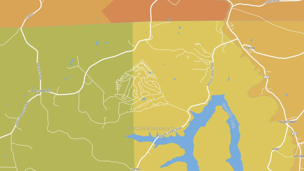 Flinton, PA Map of Robbery Rates