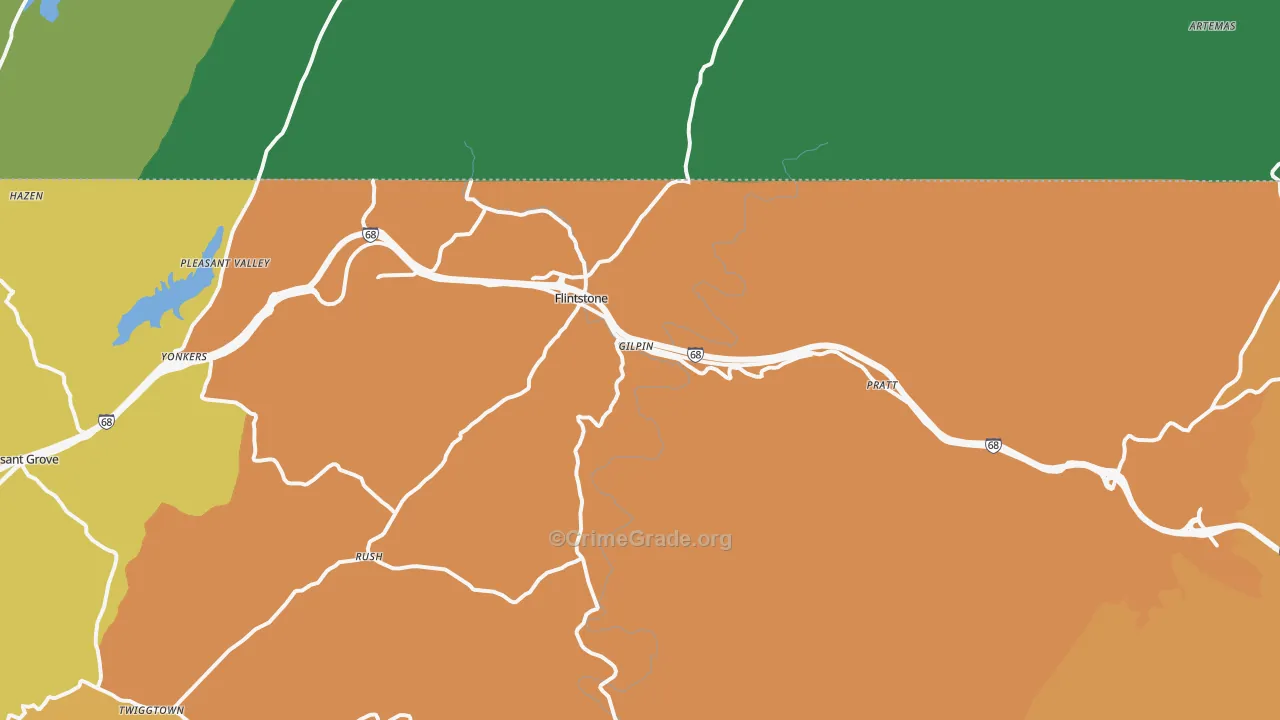 Flintstone, MD Map of Robbery Rates