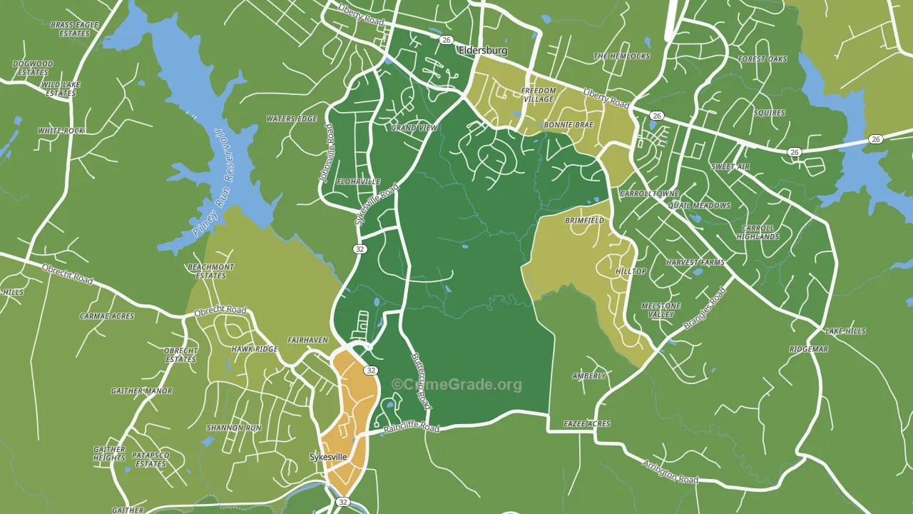 Flohrville, MD Map of Robbery Rates