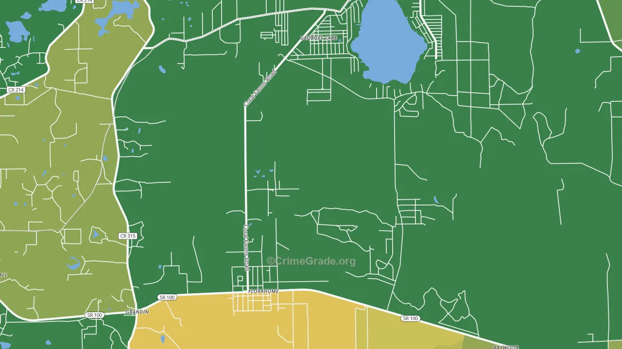 Florahome, FL Map of Robbery Rates