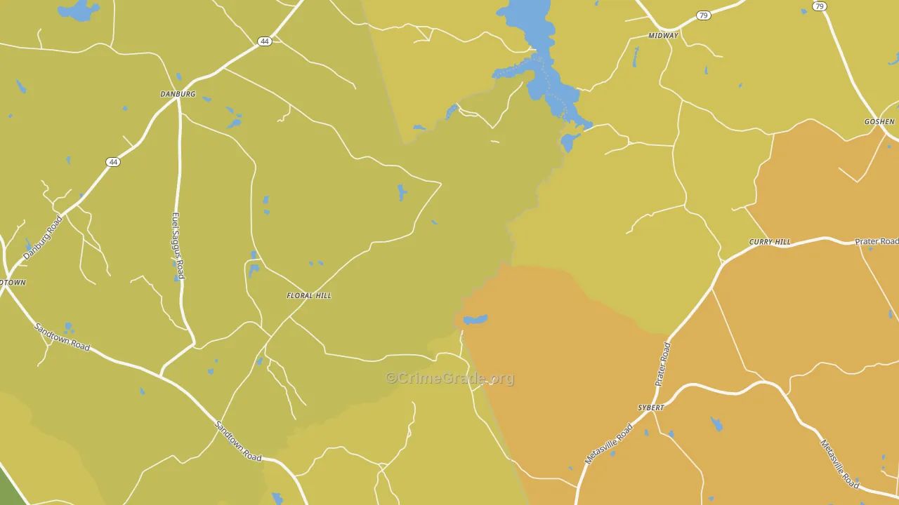 Floralhill, GA Map of Robbery Rates