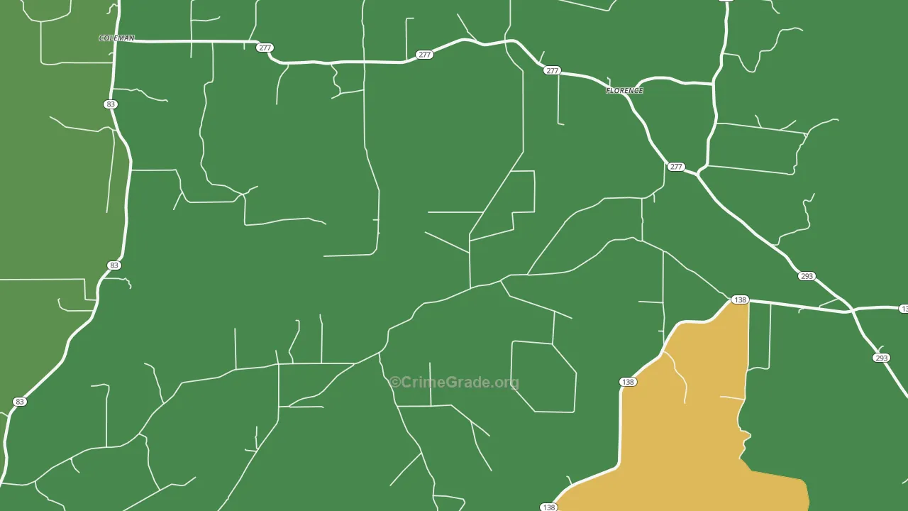 Florence, AR Map of Robbery Rates