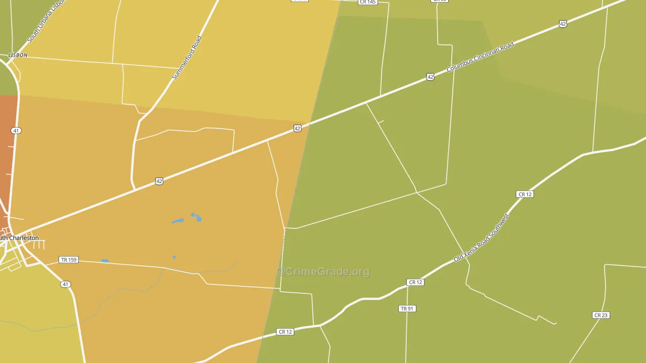 Florence, OH Map of Robbery Rates