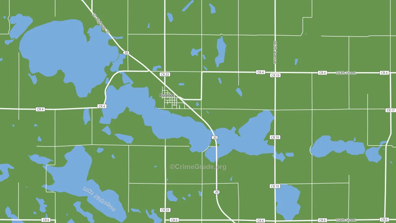 Florence, SD Map of Robbery Rates