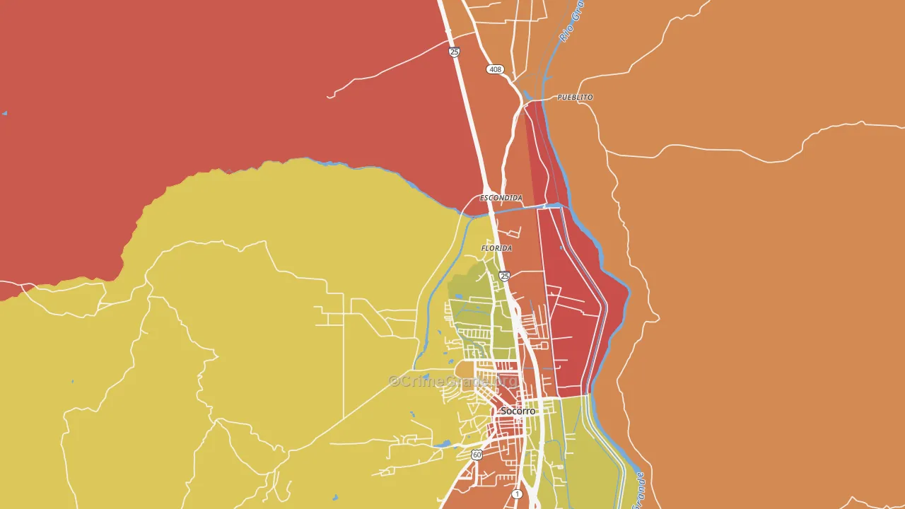 Florida, NM Map of Robbery Rates
