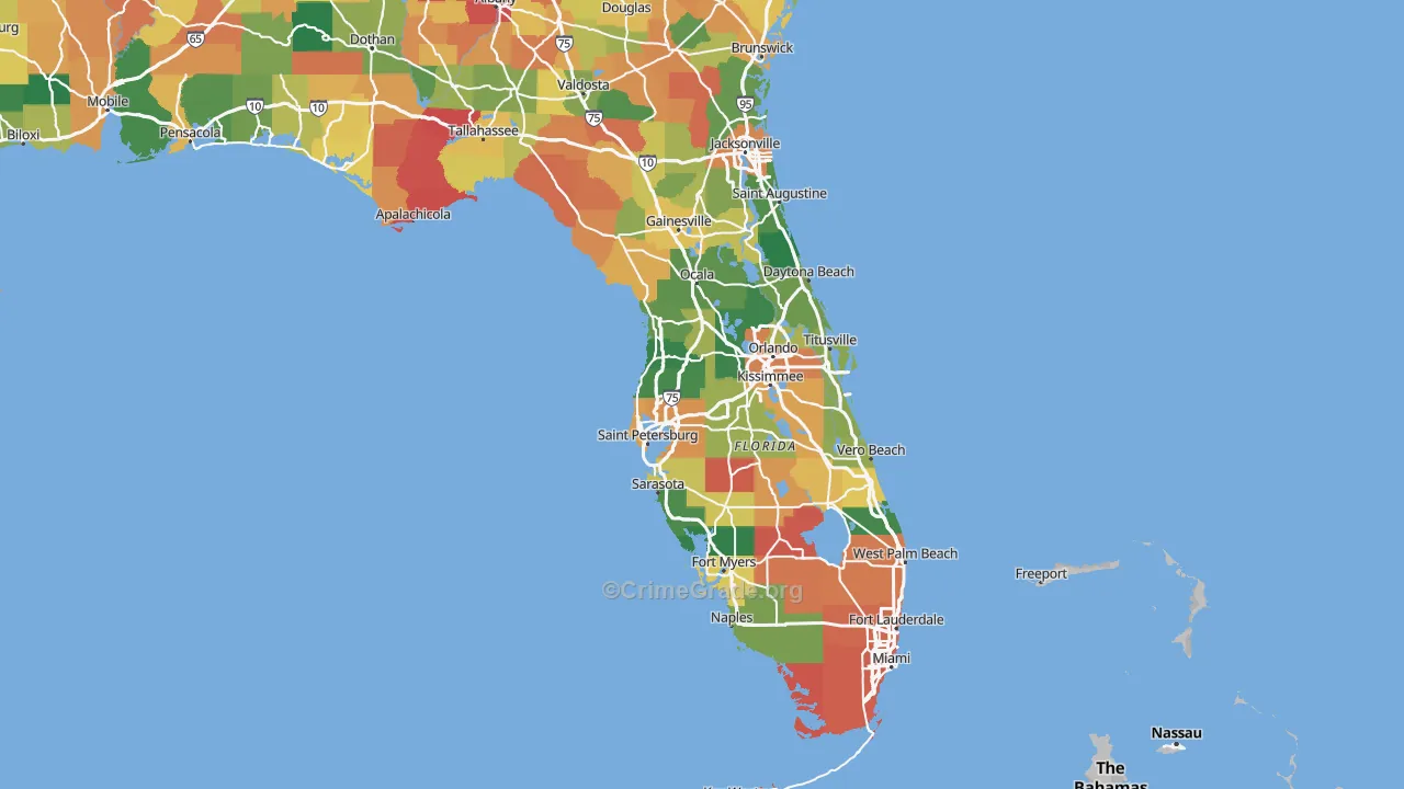 Florida Map of Robbery Rates